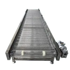 Customized Stainless Steel Flat Chain Spiral Drive Conveyors Mesh Balanced Weave Belt Conveyor For Transport