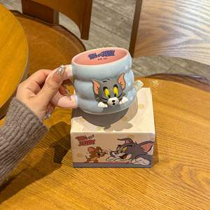 Tazza in Ceramica con Motivo Gatto <span class=keywords><strong>e</strong></span> Topo, Design Cartoon, Originale <span class=keywords><strong>e</strong></span> Autorizzato, Alta Qualità Cromatica, Carina, per Caffè <span class=keywords><strong>e</strong></span> Colazione Femminile - Product Image 3