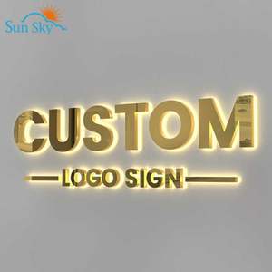 Signes acryliques personnalisés de haute qualité lettre illuminée gravée nom de l'entreprise réception affichage mural pour les bureaux - Product Image 2
