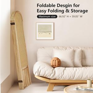 Japanese Design Room Divider 4 Panel Folding Privacy Screen Bedroom Home Office Separation Freestanding Wood <strong>Partition</strong> - Product Image 5