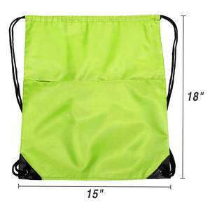 Sac à provisions en polyester à motifs de lettres avec logo personnalisé écologique de l'usine du Vietnam multicolore pliable jaune moyen - Product Image 2