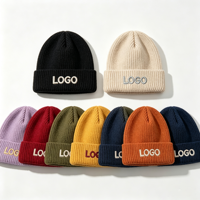 Bonnet tricoté uni d'hiver 2027 en gros, personnalisable avec logo brodé, 60 couleurs, par le fabricant de bonnets chauds