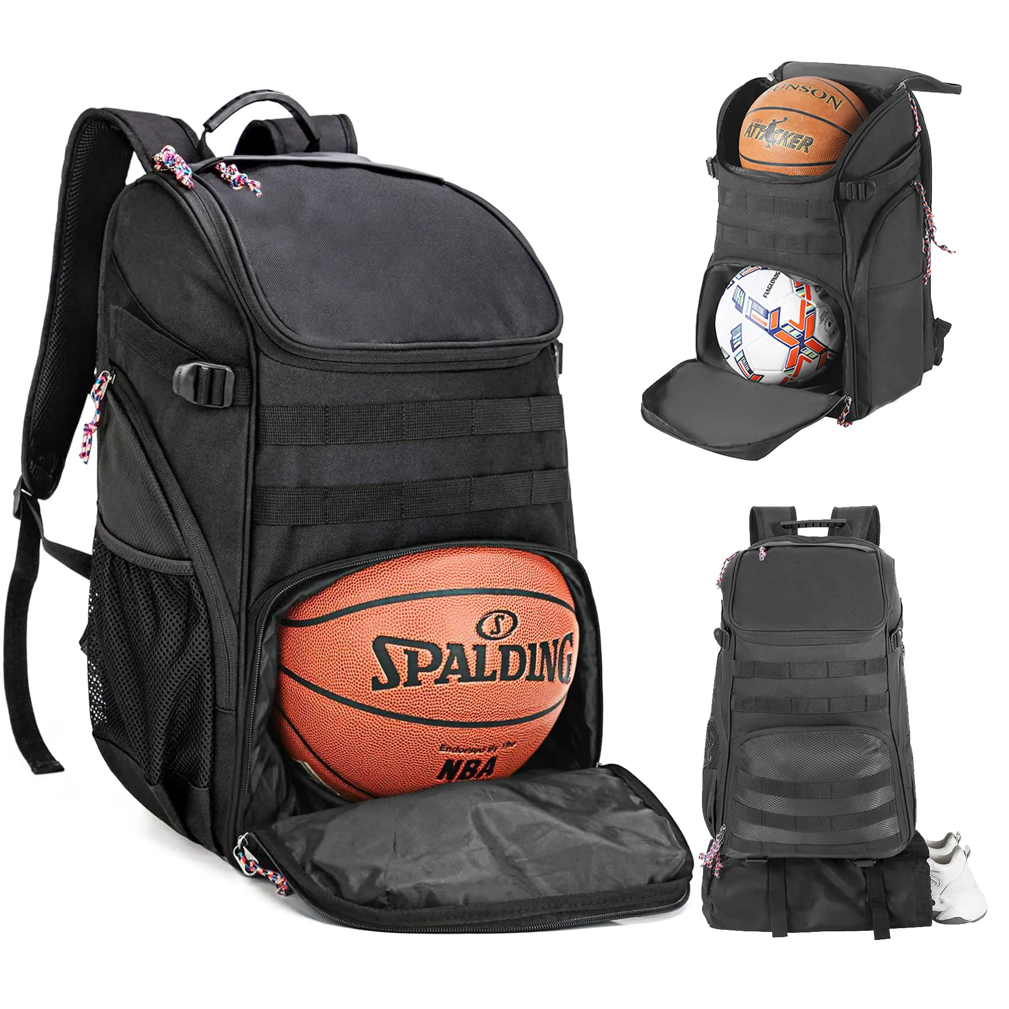 Factory Custom 35L Outdoor Sport Basketbal Boek Tassen 900d Polyester Tactische Voet Bal Basketbal Zak