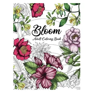 Güzel çiçek çiçek yetişkin boyama kitabı bahçe desenleri ve botanik çiçek baskı ruh hali ve güven boyama kitabı geliştirmek