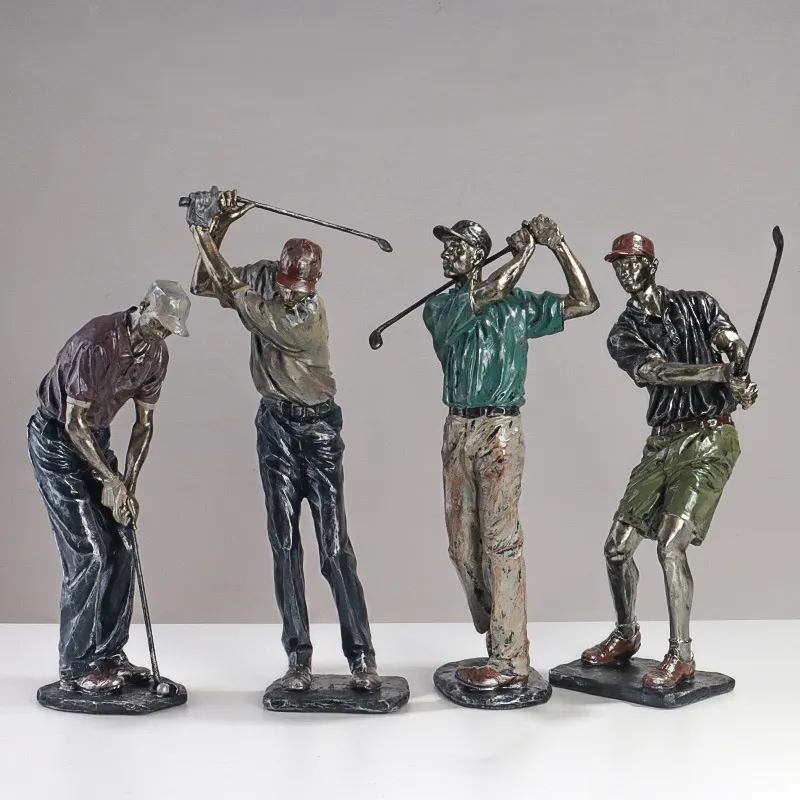 Reçine Golf heykelleri Golf rakamlar Golf süs hatıra masaüstü dekor reçine el sanatları promosyon ve iş hediyeler