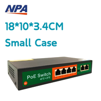 AI PoE Switch 4 Port 10/100Mbps 2 Uplink-Ports 4 BT60W 250m 1,6Gbps QoS Stapelbar 6KV Blitzschutz für IP-Kamera CCTV