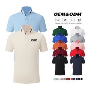 เสื้อโปโลผ้าฝ้ายเปล่าสำหรับงานซับลิเมชั่น เสื้อโปโลสีขาวเรียบๆ สำหรับใส่เล่นกอล์ฟ  รับสกรีนโลโก้ เสื้อโปโลผู้ชายไซส์ใหญ่ แห้งเร็ว - Product Image 2