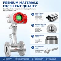 Débitmètre numérique à vortex DN15-DN300 avec pompe pour vapeur/air/liquide, précision de 0,5 % pour les conduites de traitement des eaux industrielles