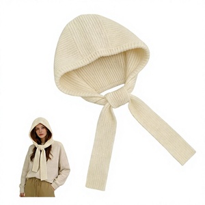 Bonnet d'hiver chaud et coupe-vent en 100 % laine côtelée unie avec cache-oreilles et sangle à nouer pour femme LIBO, idéal pour les activités de plein air - Product Image 4
