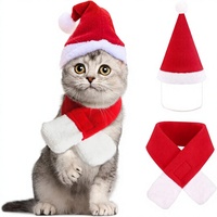 Ensemble de costumes de Noël pour animaux de compagnie, bonnet et écharpe de Père Noël pour chats, petits chiens, accessoires de tenue de Noël pour animaux de compagnie