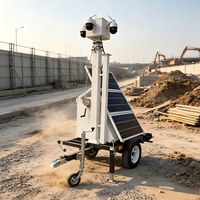 Remorque CCTV à déploiement rapide, mini-remorque caméra solaire pour chantiers temporaires sans alimentation électrique