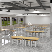 Tabouret suspendu pour table à manger 4-8 personnes Ensemble de meubles de restaurant Design moderne Matériau métallique