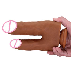Silicona realista enorme pene fino consolador grande en forma de <span class=keywords><strong>U</strong></span> doble cabeza penetración Dong consolador para mujeres lesbianas juguetes sexuales - Product Image 4
