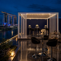 Pergola Commerciale en Aluminium avec Toit à Lames Orientables Électrique, Auvent Motorisé Étanche, Idéale pour Balcon, Extérieur, Jardin et Terrasse