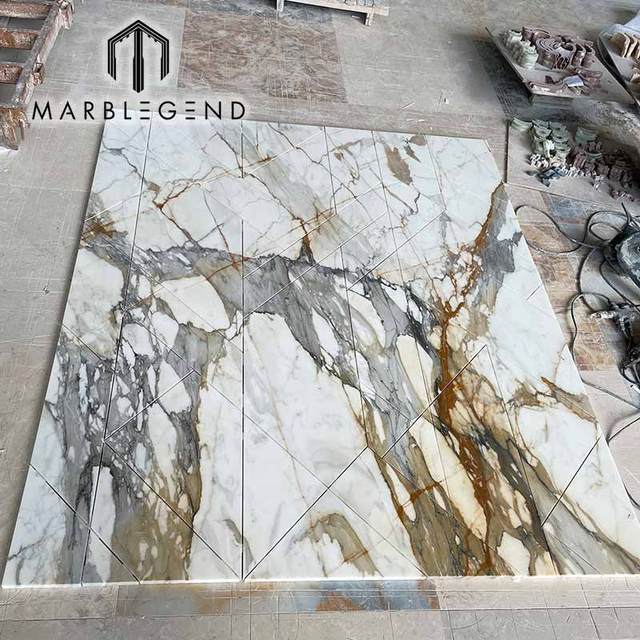 Luxury Modern Book Matched Italy Polished Slab Calacatta Gold Marble Tiles Price
