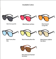 Lunettes de soleil noires à double pont pour hommes et femmes, monture épaisse surdimensionnée, protection UV400, pour l'extérieur et le quotidien
