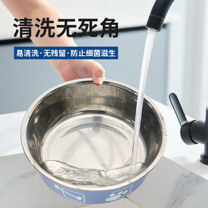 Bol pour animaux de compagnie en acier inoxydable, simple, antidérapant, anti-renversement, pour chat et chien, rouge, vert, bleu, gris, noir, 2200 - Product Image 4