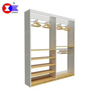 ราวแขวนเสื้อผ้าไม้คุณภาพสูง ชั้นวางโชว์สินค้า <span class=keywords><strong>Uniqlo</strong></span> ชั้นวางโชว์เสื้อผ้าชายหญิงสำหรับร้านค้า - Product Image 2