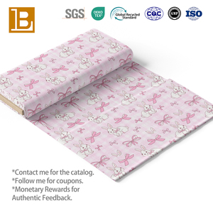 Tissu imprimé en popeline 100% coton BILU, catalogue gratuit, mignon lapin rose pour la Saint-Valentin, cœur, pour vêtements, t-<span class=keywords><strong>shirt</strong></span>, robe - Product Image 5