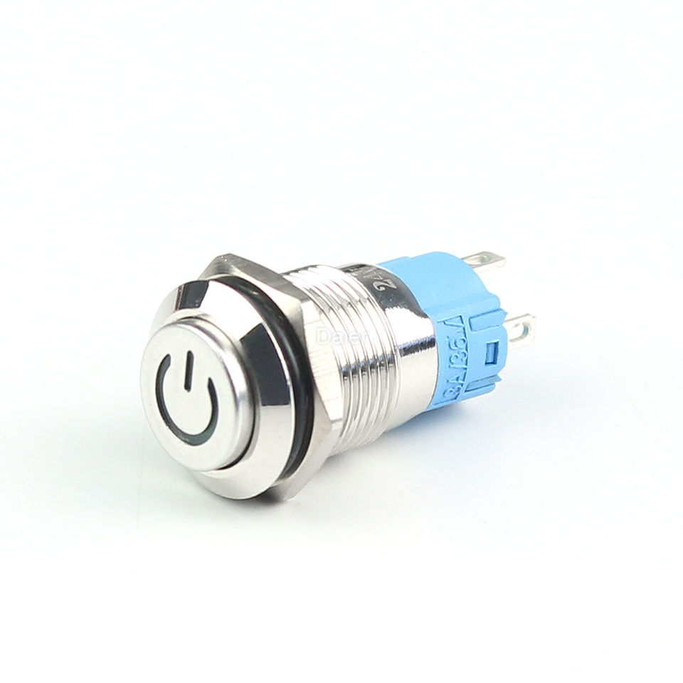 Custom 12MM 4Pin ON-OFF Metal Push Button Switch Waterproof High Button Push Button Electrical Switch with Power LED