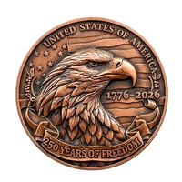 Pièce de monnaie commémorative patriotique Liberty USA, 250e anniversaire, en cuivre pur 999, 1 oz, personnalisée, antique, gaufrée en 3D