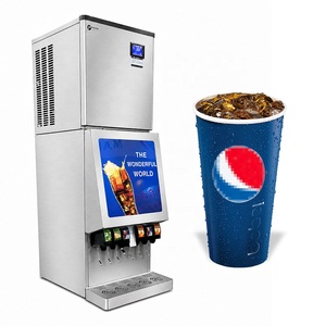 Distributeur de boissons gazeuses glacées à 6 saveurs avec machine à glace intégrée pour la fabrication de cola et de boissons rafraîchissantes - Product Image 1