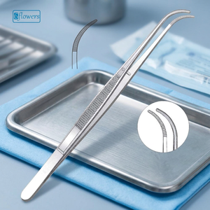 Pinces à pansements chirurgicales à pointe courbée en acier inoxydable, instrument médical manuel pour opération chirurgicale, certifié CE - Product Image 4