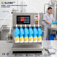 BANMO 8L Remplisseuse péristaltique à tête unique pour poches souples, contrôle numérique, pédale, tube transparent, unité d'emballage en acier inoxydable