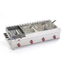 Grille à poulet au gaz en acier inoxydable de qualité commerciale, simple, avec friteuse grande et petite pour cuisine de restaurant