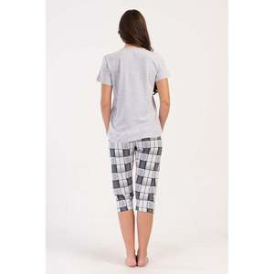 Conjunto de Pantalones Capri KADIN P.SUPREM O YAKA KISA KOL ETEGI OVAL - Gris Melange - Gris Melange - Product Image 4