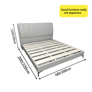 เตียงนุ่มหนังเทียมสไตล์นอร์ดิก เรียบง่าย อเนกประสงค์ ทำความสะอาดง่าย เหมาะสำหรับคนหนุ่มสาวที่อาศัยอยู่คนเดียว - Product Image 5