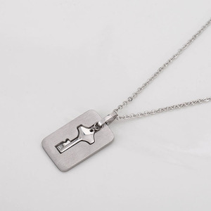 yunnique Titanium Steel <b>Couple</b> Lock Bracelet And <b>Necklace</b> Set Heart Shape Stainless Steel Jewelry Gift For Valentine's Day - Product Image 4