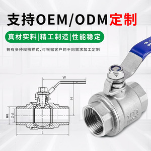 Válvula de bola Yasukun de 1 pulgada roscada manual de 100 psi para medios de ácido débil y base - Product Image 3