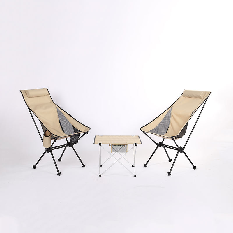 Best Selling Modern Metal Parallel Bars High Back Waterproof Adjustable Portable Folding Moon Camping Chair 150kg Capacity