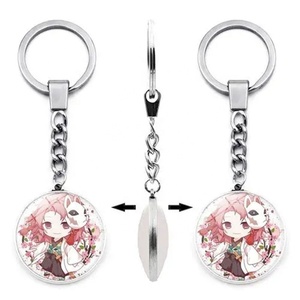 Double-sided CUSTOM Personalised Photo Picture Crystal Round Glass Keychain