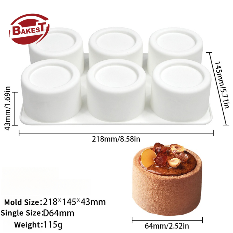 White 6 round concave cups