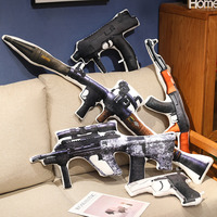 Vente en gros de jouets en peluche personnalisés, jouets en peluche doux, jouets en peluche en forme de pistolet pour garçons, enfants, coussin en forme de pistolet de simulation