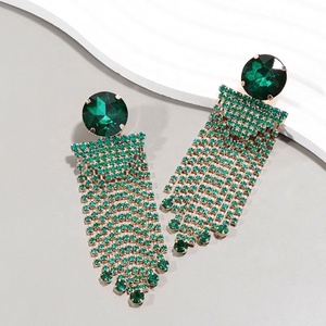 Pendientes de Gota con Borla de Diamantes de Cristal y Piedras de Imitación Geométricas, Estilo Bohemio de Alta Gama, Cadena Circular con Detalle de Gota de Agua, a la Moda - Product Image 5