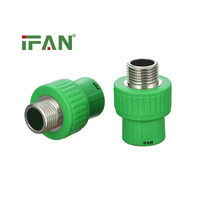 Фитинги IFAN DIN 8077 PPR 1/2" - 4" для водопровода, резьбовые, с наружной и внутренней резьбой, для труб PPR