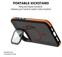 Funda Magnética con Soporte y Protección de Lente de Cristal para iPhone 18 17 Air 15 11 12 13 14 16 Pro Max Plus S26 Ultra, Transparente Mate
