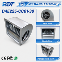 Ventilateur centrifuge AC D4E225-CC01-30 230VAC 560W 1156.6CFM 225mm à roulement à billes double entrée pour ventilation et refroidissement de cabinet