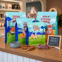 Sachet de rangement portable autoportant en aluminium, scellable, à fond plat, pour aliments et friandises pour chiens et chats, avec fermeture éclair, faible MOQ, impression personnalisée, fabricant