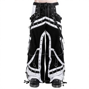 Pantalones Anchos Estilo Gótico Punk 2026 para Hombre, con Bloques de Color, Remaches, Cadenas, Cordón Ajustable, Estilo Urbano - Product Image 1