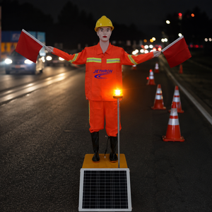 Robot Controlador de Tráfico Solar Inteligente con Doble Brazo para Agitar Banderas, Maniquí de Seguridad para Obras Viales - Product Image 4