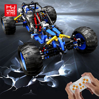 466 pièces de blocs de construction de voiture tout-terrain télécommandée, version programmable, jouets électriques RC radio pour enfants