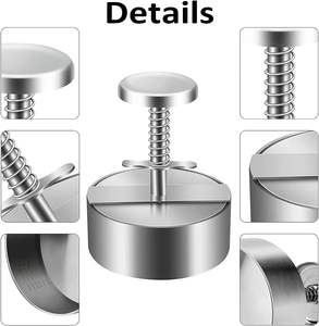 조정 가능한 햄버거 프레스 패티 메이커 그릴 패티 버거 메이커 금형 스테인레스 스틸 수동 버거 프레스 햄버거 패티 메이커 - Product Image 4