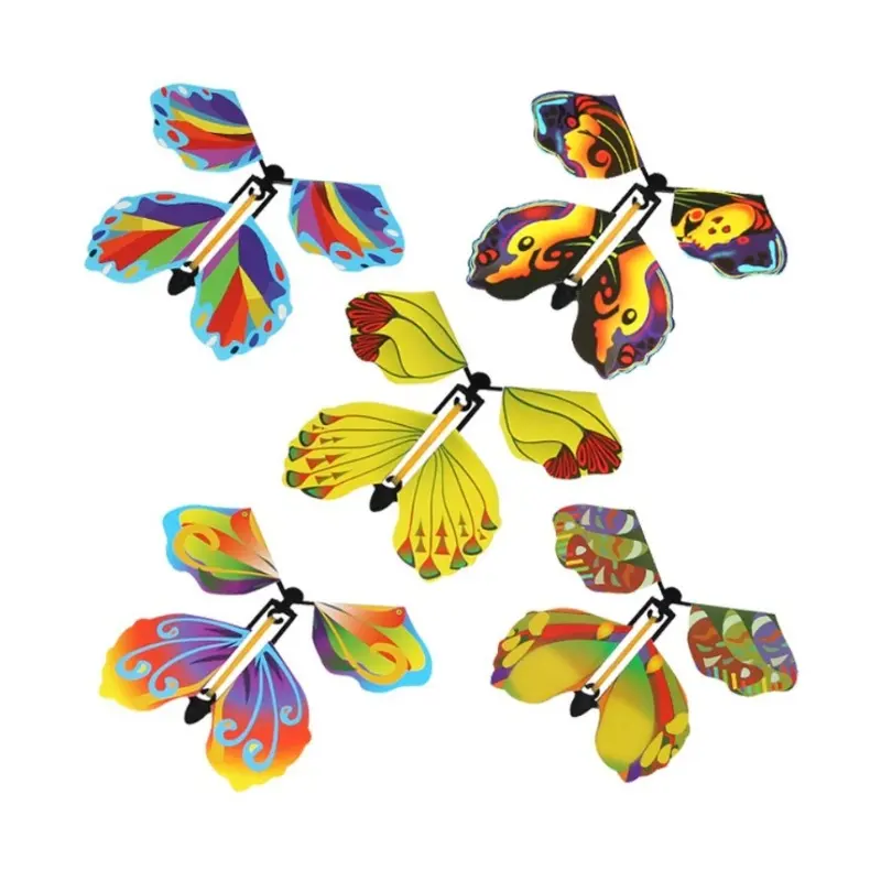 Wholesale Magic Flying Butterfly Party Favors Wind up Fairy Flying Butterfly Toys for Valentines Party Book Greeting Card Gift