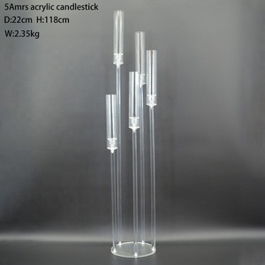 Grand chandelier en cristal transparent, pièce maîtresse de Mariage, <span class=keywords><strong>bougeoir</strong></span> en acrylique, 8 bras, candélabre pour décoration de fête et de Mariage - Product Image 1