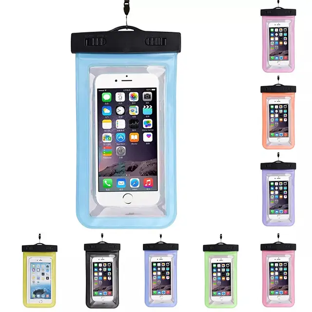 Bolsa impermeable de PVC transparente para teléfono móvil flotador de natación con logotipo personalizado, accesorios para teléfono móvil