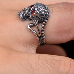 Octopus Skull <b>Ring</b> Zinc Alloy Red Eyes <b>Adjustable</b> <b>Size</b> Gift Jewelry - Product Image 3